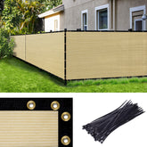 Amgo beige screen front packaging showing size and included hardware for easy setup