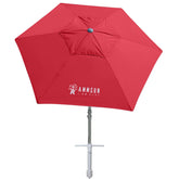 AMMSUN front view of 8ft umbrella showing wide shade and sturdy pole