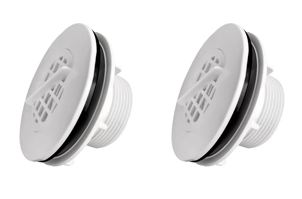 Amptyhub front view of threaded inlet strainer kit showing parts and easy fit