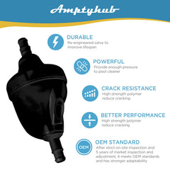 Amptyhub valve kit installed on Polaris cleaner demonstrating restored steering