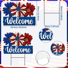 Amyhill daisy placed in a planter adding patriotic flair to outdoor decor