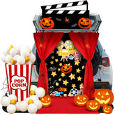 Amyhill front backdrop displayed on trunk, clear movie-night focal point