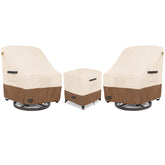 ANartcle front view of 3-piece bistro cover set protecting furniture
