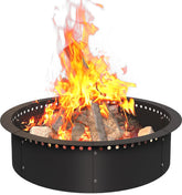 AnBaiMei front view of black fire ring showing durable finish and fit
