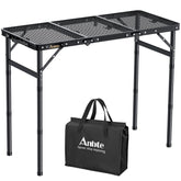 Anbte folded grill table front view showing compact portability and quick setup benefit