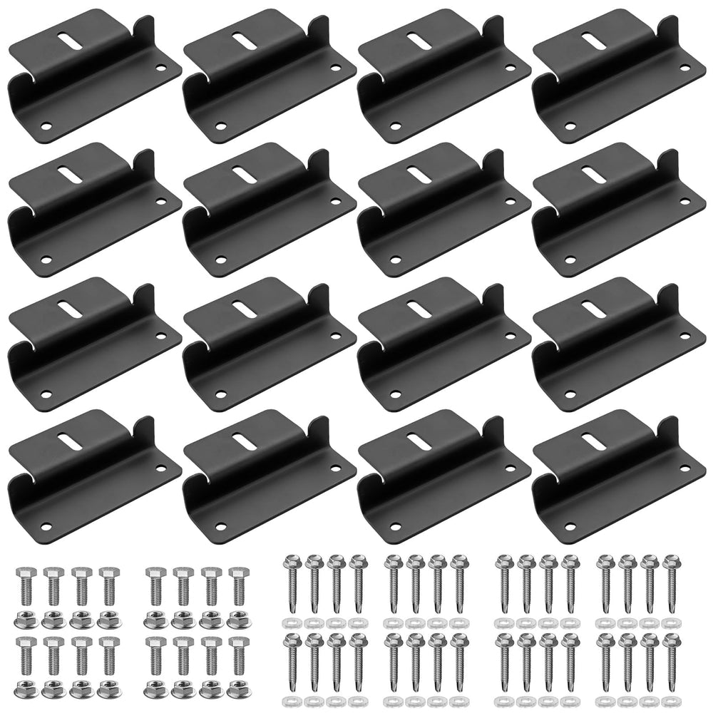 Anbte front view of 16PCS Z bracket kit showing complete hardware, durable mounting solution
