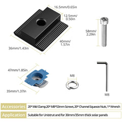 Anbte clamp mounted on Unistrut demonstrating secure panel joining