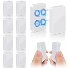 ANGAR front view of white magnetic weights showing neat set and benefit of tidy curtains