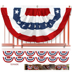Anley front view pleated fan flag showing bold Stars and Stripes, instant curb appeal