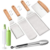 Anmarko front view of full spatula set showing professional tools and storage benefits