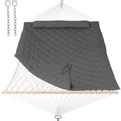 ANOW hammock front view showing full two-person bed and cushion comfort