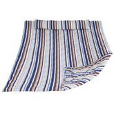ANOW front view of blue-striped hammock pad showing full size and pattern benefit