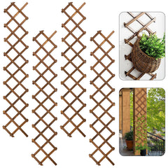 ANPHSIN front view of four trellis panels showing rustic finish and included nails benefits easy mounting