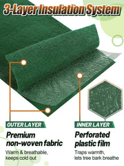 ANPHSIN wrap applied on tree trunk protecting bark from cold weather