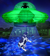 anroog UFO front view with LEDs creating dramatic party focal point