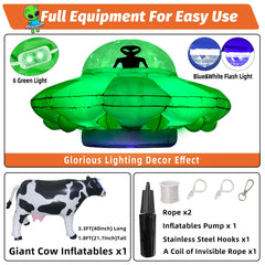 anroog close-up of green LED lights and flashing center globe for visibility