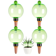Ansberta front view of four 17oz watering globes showing packaging and green color benefits quick hydration