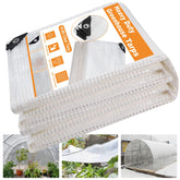 ansgery front view of clear greenhouse cover showing full size and protection