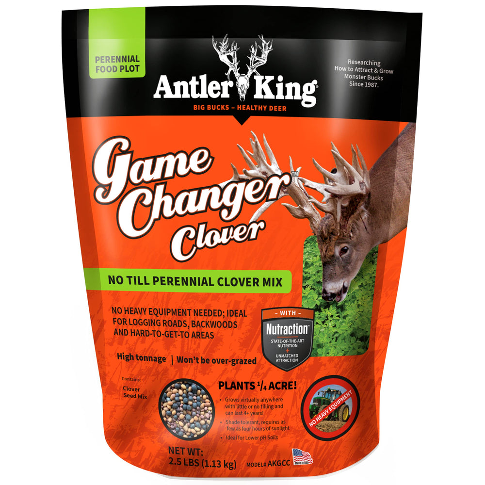 Antler King front packaging showing product and benefit of easy seeding