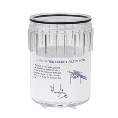 ANTOBLE front view of transparent filter bowl showing shape and fit benefit