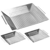 Anveena front view showing large and two small baskets for versatile grilling