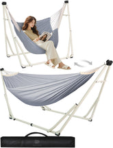 ANYOO front view of assembled stand showing stable setup and easy relaxation