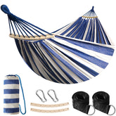 ANYOO hammock front view showing full spreader-bar and fabric for comfortable lounging