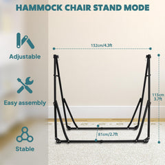 ANYOO hammock set up on a patio with person relaxing and enjoying outdoor comfort