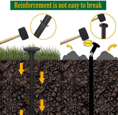 Aoipend stakes inserted in artificial turf keeping edges flush and neat