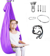 Aokitec front view of hammock chair showing shape and entry for calming space