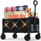 AOMIA front view folded wagon showing compact portability and easy transport