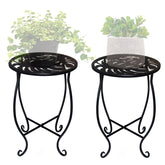 Aonagi two plant stands front view showing stable decorative support