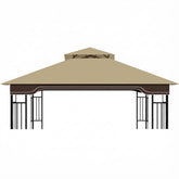 aonear front view of replacement canopy showing khaki color and fit for quick replacement