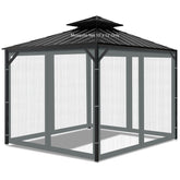 aonear front view of full 10x12 gazebo mesh for insect-free gatherings