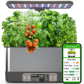 Aooccder front view of smart indoor herb garden showing eight pods and light