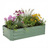 Aoodor front view galvanized planter showing neat raised garden benefits