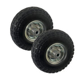 AOPANDA front view of both 10-inch wheels showing solid rubber durability