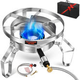 AOSION front view stove showing stable frame and large burner for quick cooking
