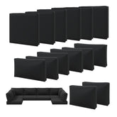 Aoxun front view of full 14-piece cover set on assembled sectional showing cohesive upgrade