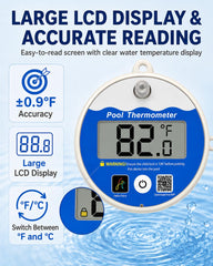 Aoycocr floating on pool surface for easy visibility and quick checks