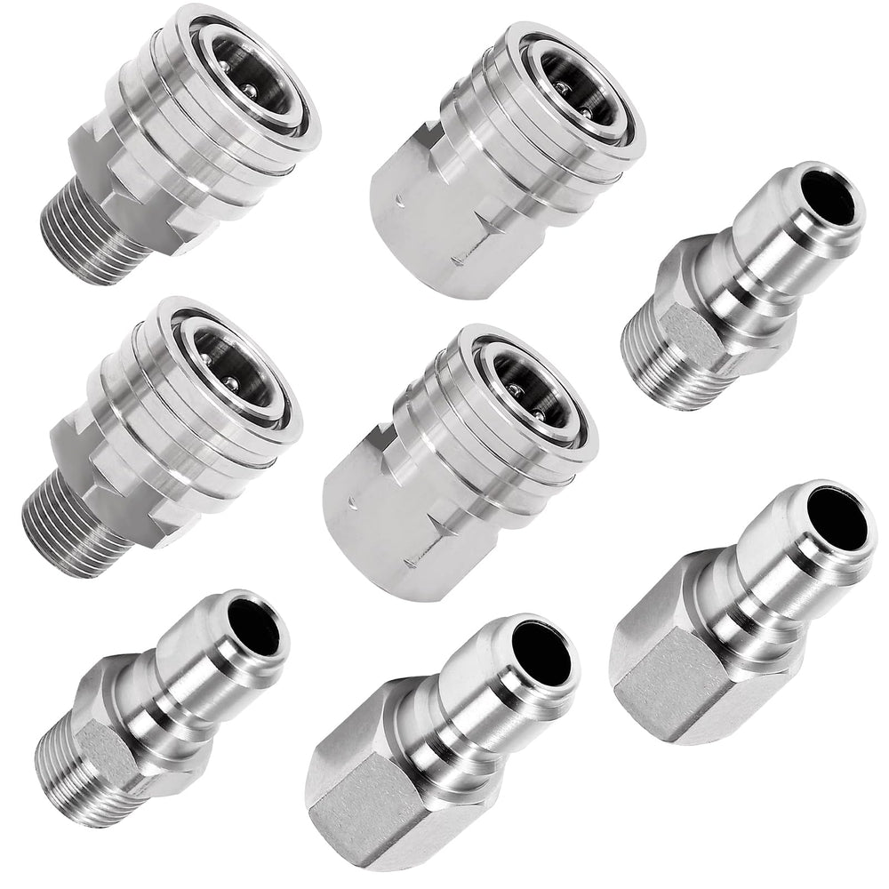 Apaspoil front view couplers showing durable stainless-steel and quick connect benefit