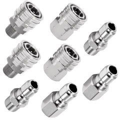 Apaspoil front view couplers showing durable stainless-steel and quick connect benefit