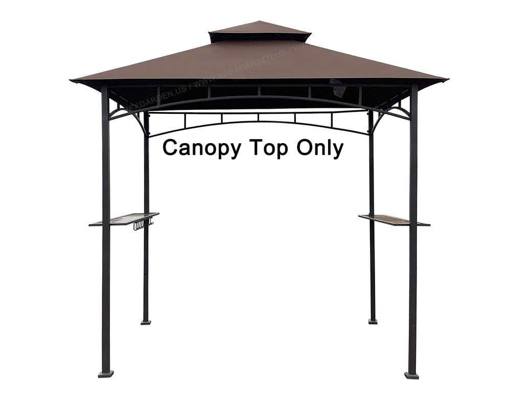 APEX GARDEN front view canopy top showing full 5x8 coverage and neat fit