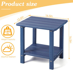 Apolimi mesa en uso junto a una silla Adirondack ofreciendo accesibilidad y confort