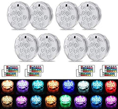 APPEASTAR front view of eight submersible lights showing compact design and bright colors