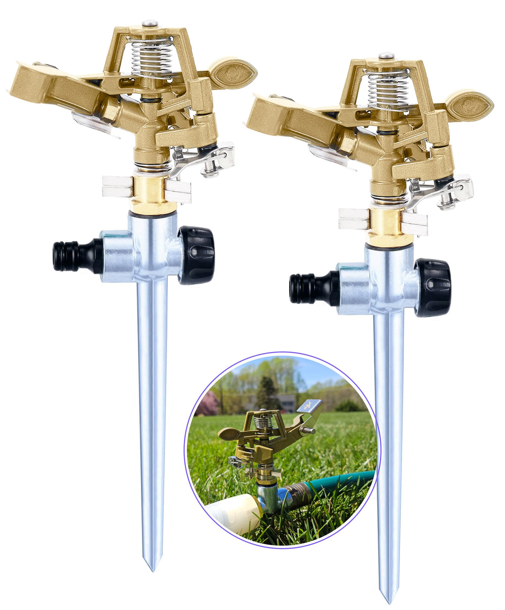 APT metal pulsating sprinkler front packaging showing two units and benefits