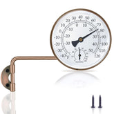 Aqqwxyq front view of brass thermometer showing clear dial and benefit of easy reading