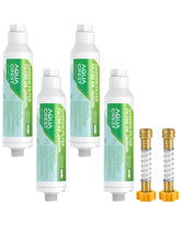 AQUA CREST front view of inline hose filter showing compact design and easy install