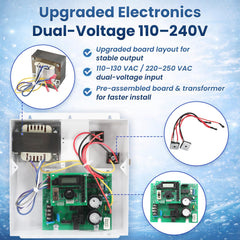 Aqualix PCB electronics detail highlighting upgraded circuitry for stable output