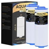 AQUALTRA front view of white screw-in spa filter showing fit and finish